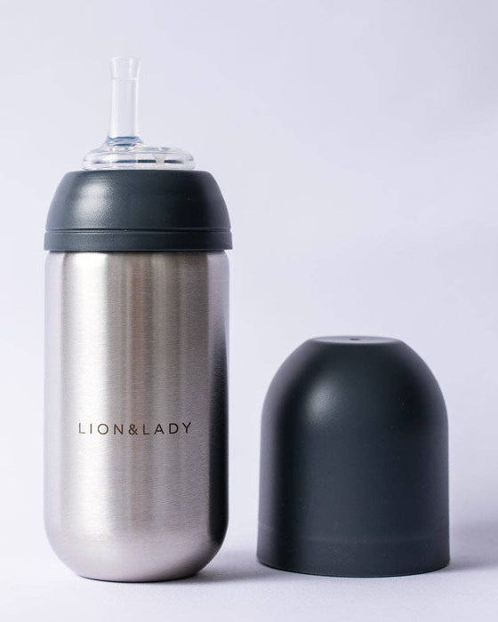 Lion & Lady Toddler Straw Cup - 350ml 18/8 Stainless Steel