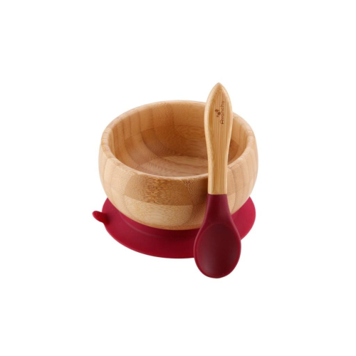 Avanchy Organic Bamboo Suction Baby Bowl + Spoon