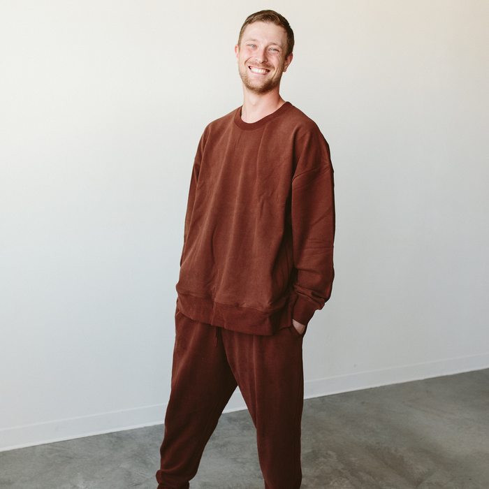 Adult Terry Sweatsuit Top - Redwood