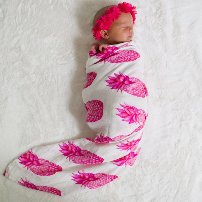 Florida Kid Co. Pink Pineapple Swaddle