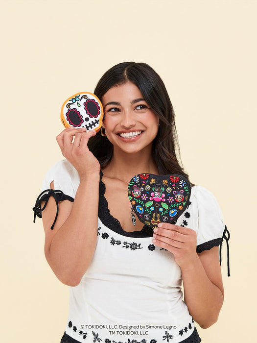 JuJuBe tokidoki Sugar Skull Mini Bag Clip-On Pouch Accessory | Dia de los Muertos