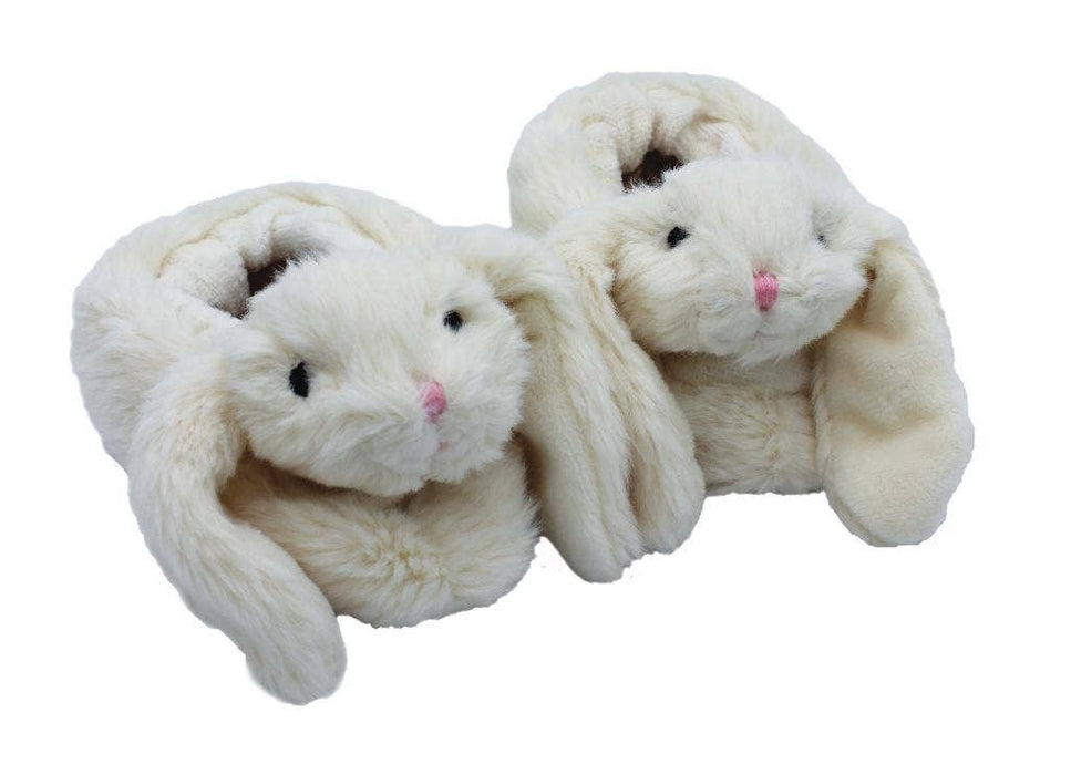Bunny Baby Slippers Cream Premium Soft Plush - 0-6 mths