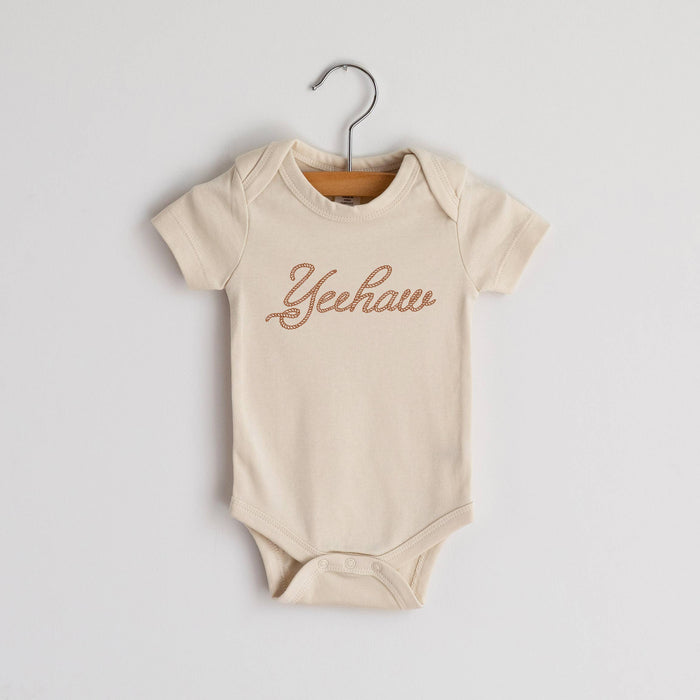 Gladfolk Yeehaw Organic Baby Bodysuit - Cream
