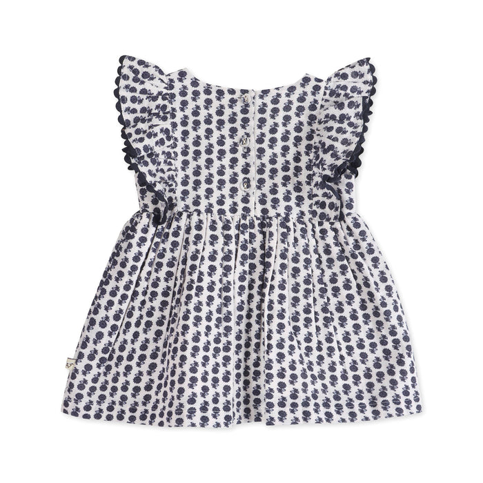 Jamie Blue Floral Baby Dress + Bloomer (Organic)