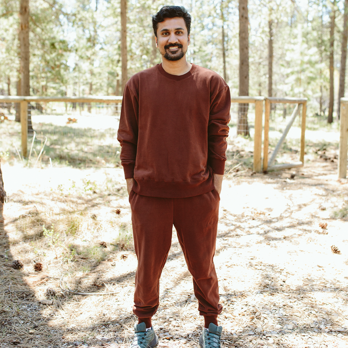 Adult Terry Sweatsuit Top - Redwood