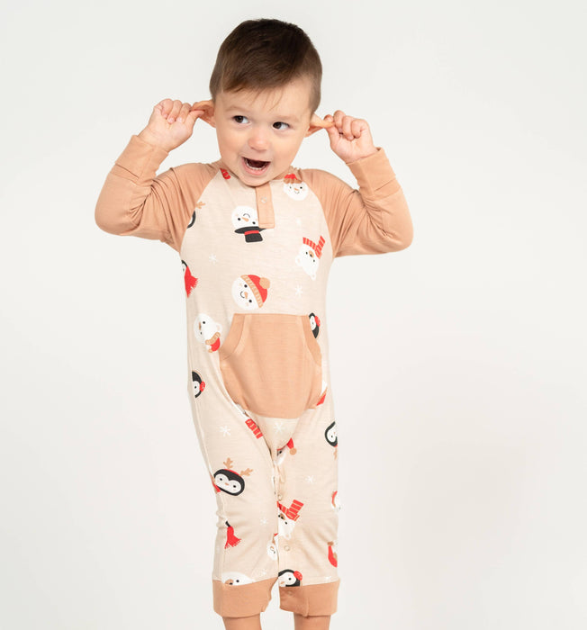 Silkberry Baby Bamboo Long Sleeve Romper w/Kangaroo Pocket