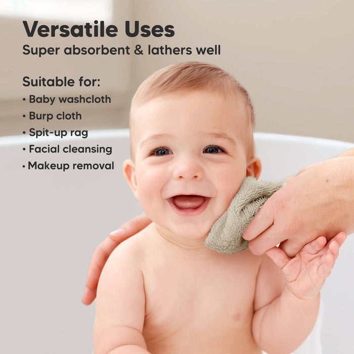 6-Pack Baby Wash Cloths - Earth Brown