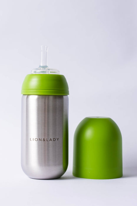 Lion & Lady Toddler Straw Cup - 350ml 18/8 Stainless Steel