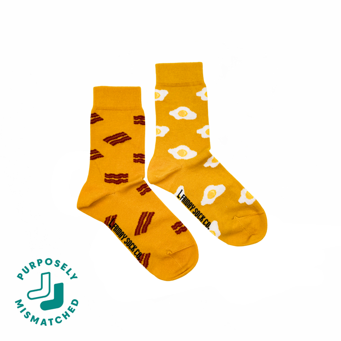 Kid's Bacon & Eggs Yellow Socks