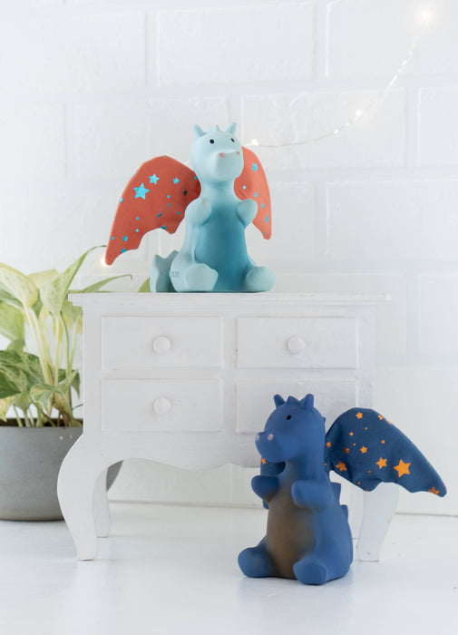 Tikiri Toys Baby Midnight Dragon Natural Rubber Rattle w/Crinkle Wings