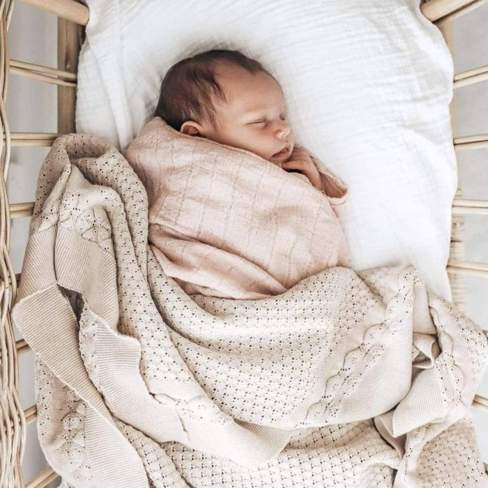 Oatmeal Knit Heirloom Blanket