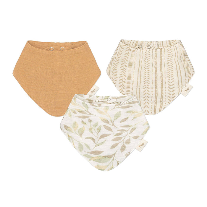 Willow Leaf Muslin Cotton Bandana Baby Bib (3 Pack)