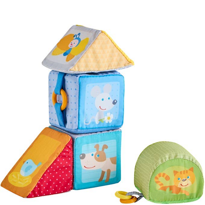HABA Animal Discovery Cubes - Soft Sensory Stacking Blocks