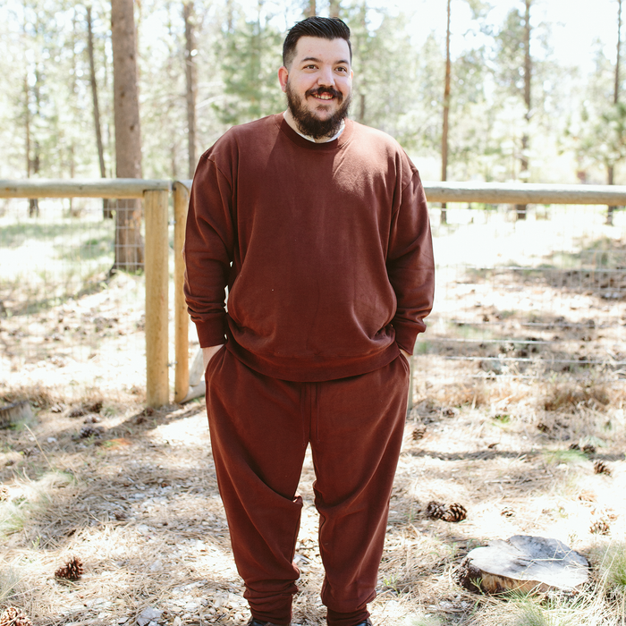 Adult Terry Sweatsuit Top - Redwood