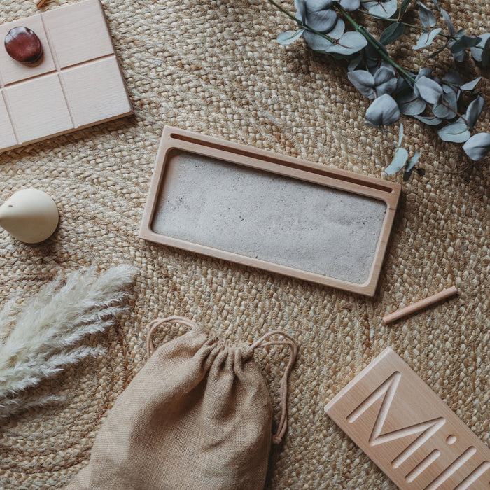 The Little Coach House Sand Writing Tray - Montessori Learning Resource