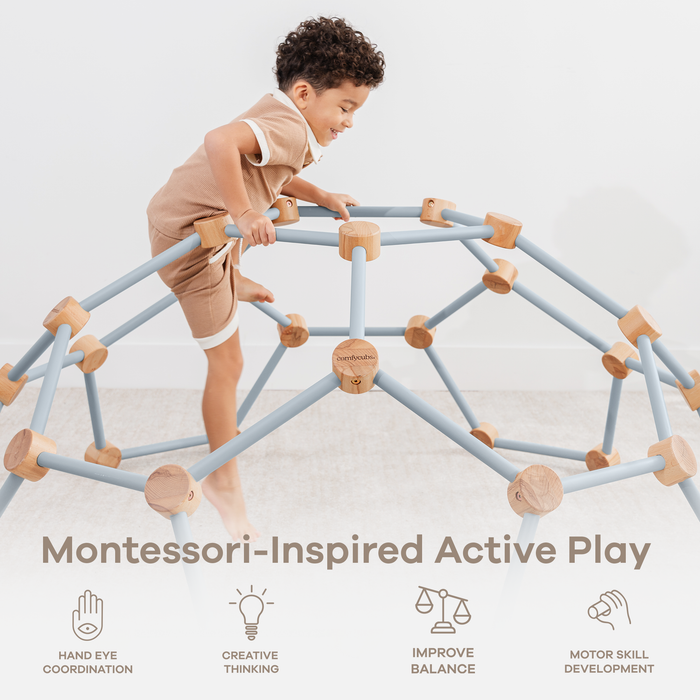 Wooden Toddler Play Gym, Montessori Climber by Comfy Cubs