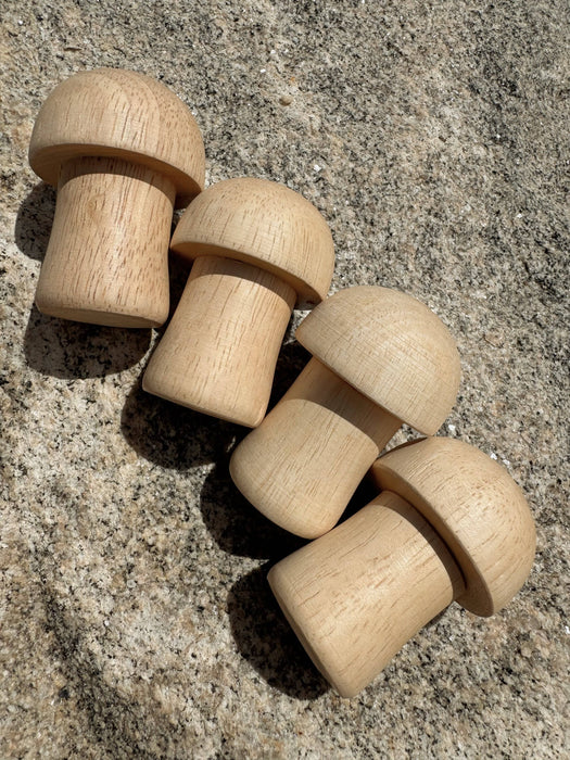 Oak Wood Mushroom Rattle Baby Shaker