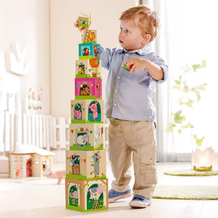 HABA On The Farm Stacking Cubes