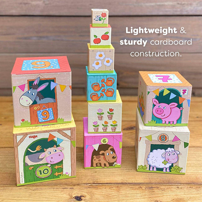 HABA On The Farm Stacking Cubes