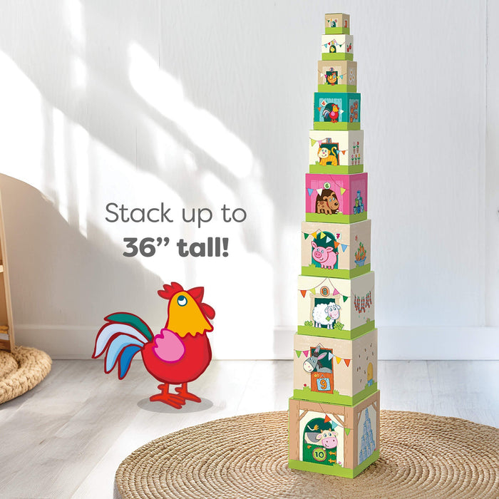 HABA On The Farm Stacking Cubes