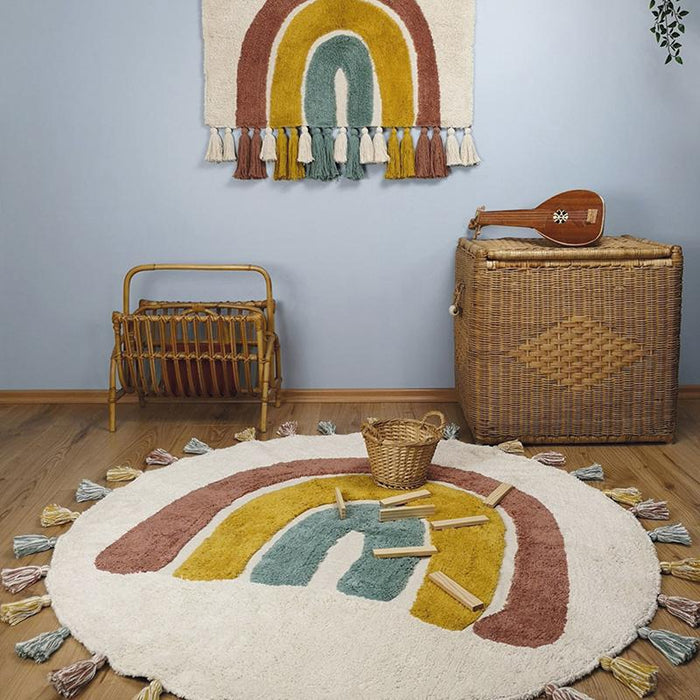 NATTIOT Rainbow Children's Rug with Tassels