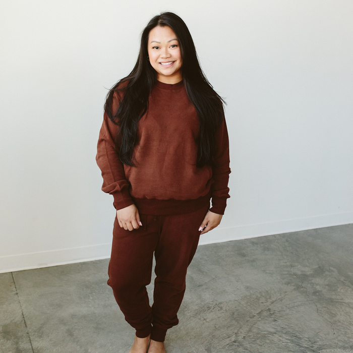 Adult Terry Sweatsuit Top - Redwood