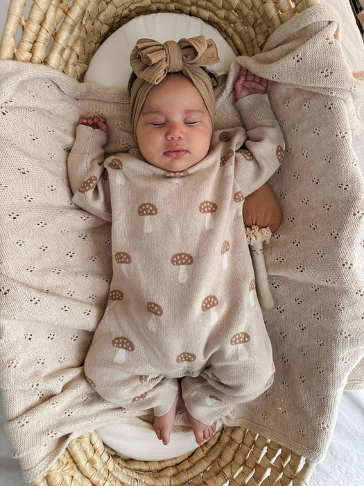 Aster & Oak Mushroom Knit Romper
