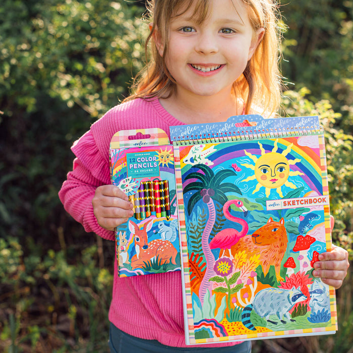 eeBoo Fawn & Sun 12 Double-Sided Color Pencils