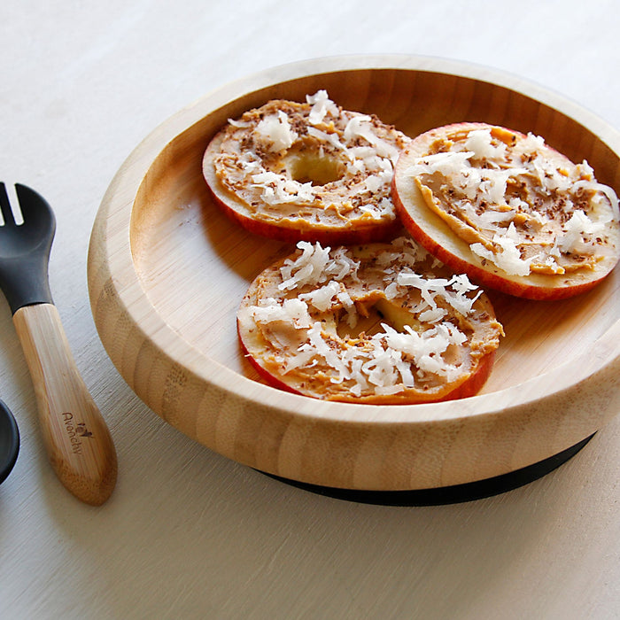 Avanchy Bamboo Suction Classic Plate + Spoon