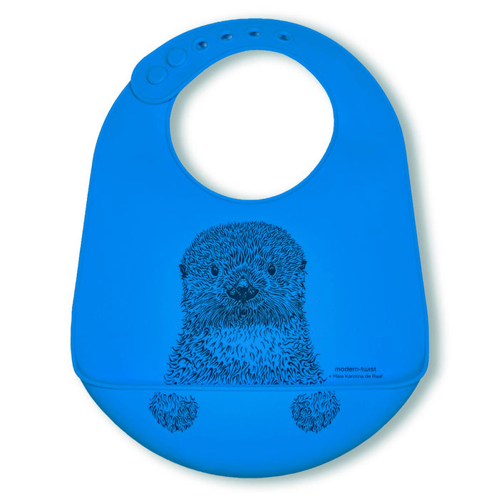 modern-twist Bucket Bib: Curious Otter - Sea Blue