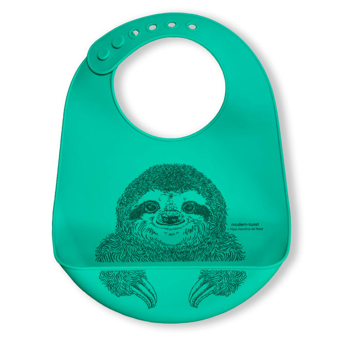 modern-twist Bucket Bib:  Sloth - Jungle Green
