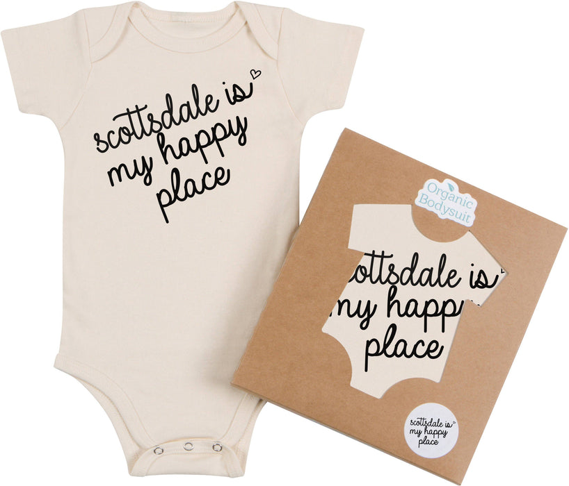 Austin is My Happy Place Organic Cotton Bodysuit - Natural
