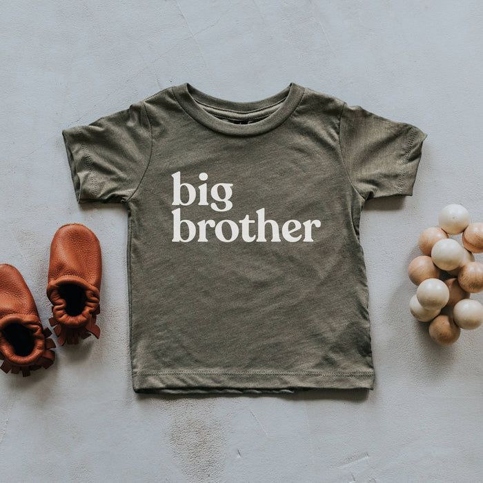 Gladfolk Olive Big Brother Kids Tee