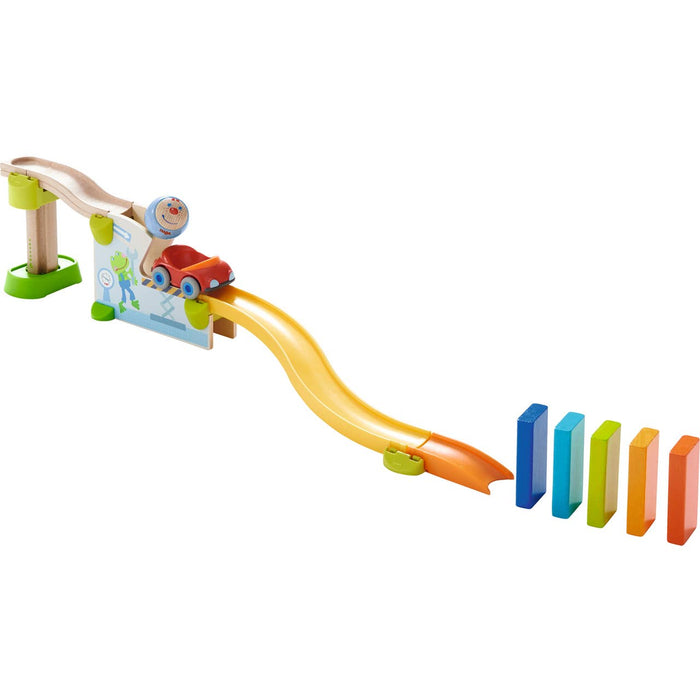 Kullerbu Jump into Car Domino  – Wooden Track Set for Kids