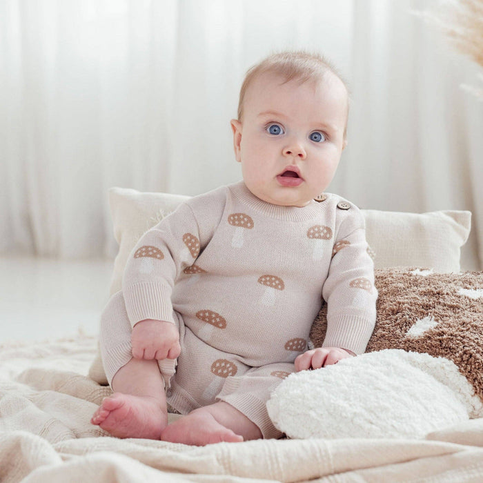 Aster & Oak Mushroom Knit Romper