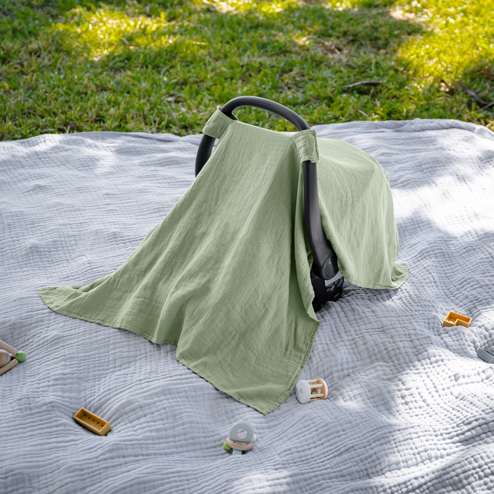 Baby Car Seat Cover, Large Car Seat Canopy by Comfy Cubs