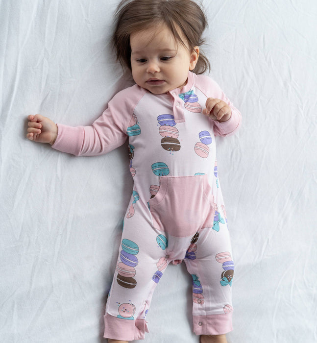 Silkberry Baby Bamboo Long Sleeve Romper w/Kangaroo Pocket