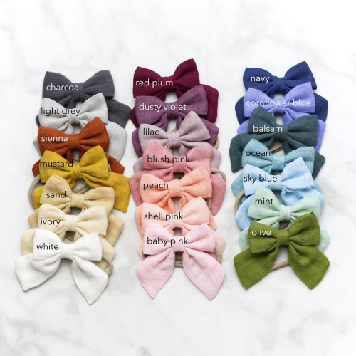 Sugar + Maple Baby Muslin Bow Headband