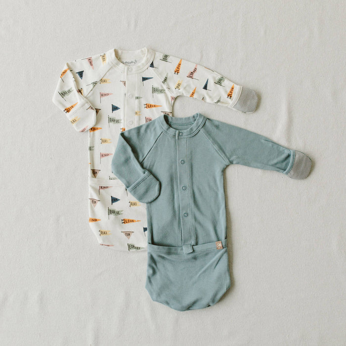 24 Hour Convertible Sleeper Baby Gown - Affirmations