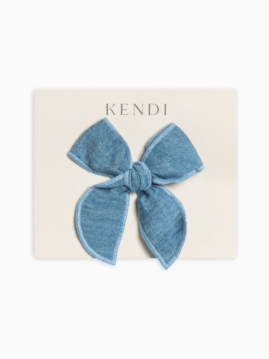 Colored Organics Baby & Kids Chambray Bow Clip