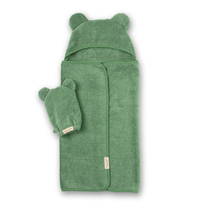 Bella Tunno | Hooded Towel + Wash Mitt Set Sea Foam