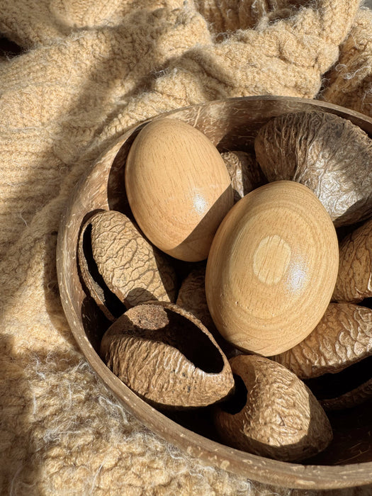 Handmade Oak Wood Egg Shaker | Baby Rattle musical toy