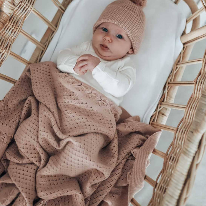 Rose Knit Heirloom Blanket