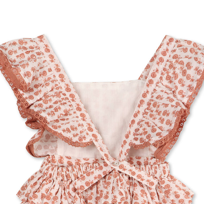 Viverano Organics Vienna Floral Printed Dotted Dobby Baby Romper (Organic)