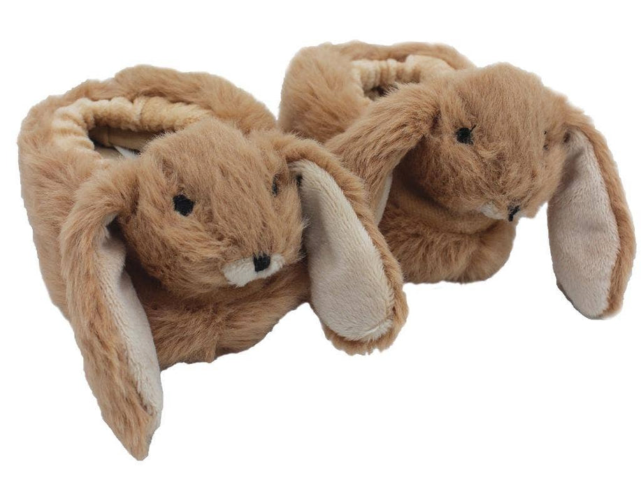 Bunny Baby Slippers Brown Premium Soft Plush - 0-6 months