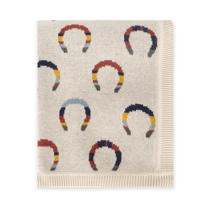 Horseshoe - Organic Cotton Jacquard Knit Baby Blanket