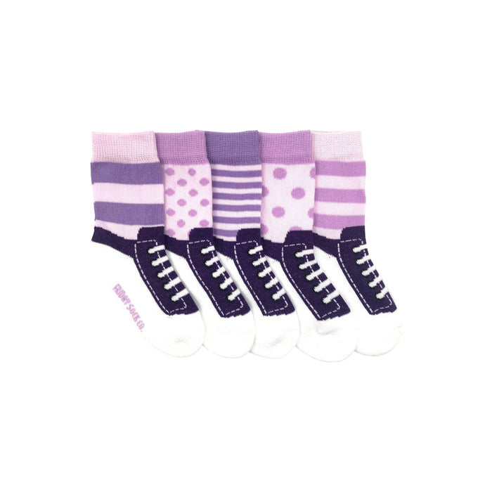 Baby Purple & Lilac Sneaker Socks: 3M - 1YR