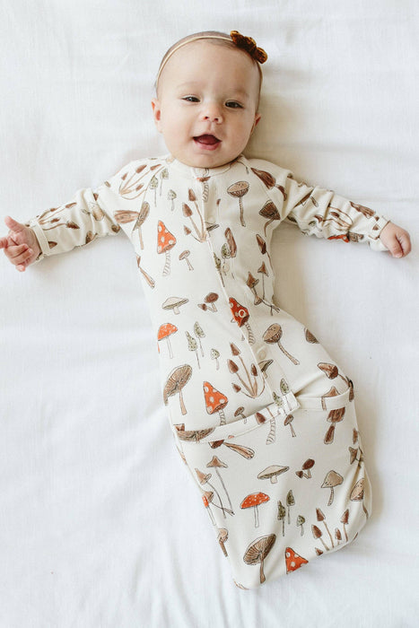 24 Hour Convertible Baby Sleeper Gown - Toadstool