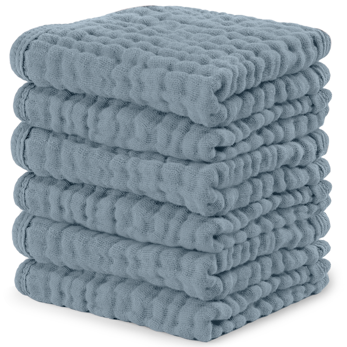 Muslin Baby Washcloths, Soft 10"x10" Cotton by Comfy Cubs