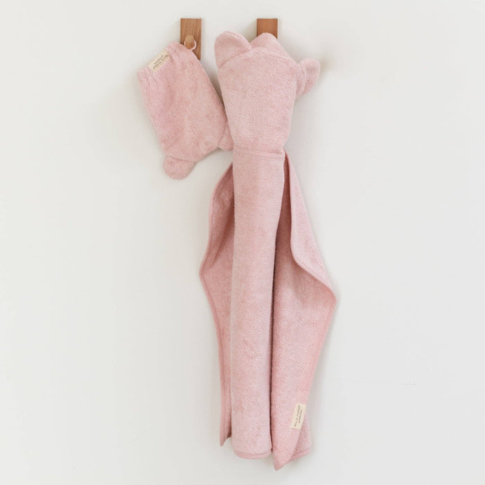 Bella Tunno | Hooded Towel + Wash Mitt Set Blush